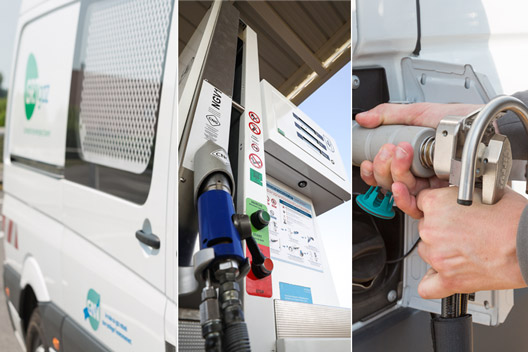 Utilisation d'un véhicule utilitaire au GNV de la flotte interne de GRTgaz - crédit photo : Nicolas Dohr
