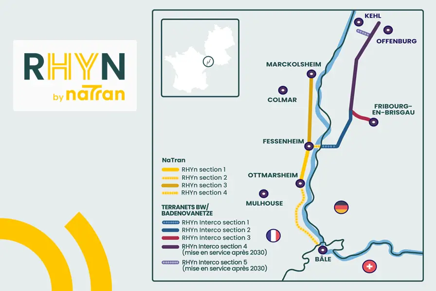 Carte transport hydrogène : projet RHYn