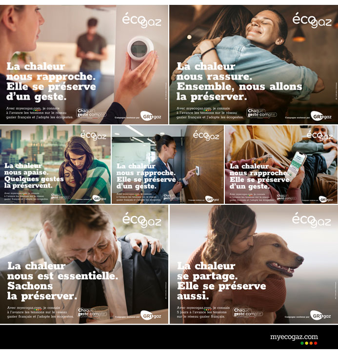 The 7 visuals of the Ecogaz communications campaign and key messages