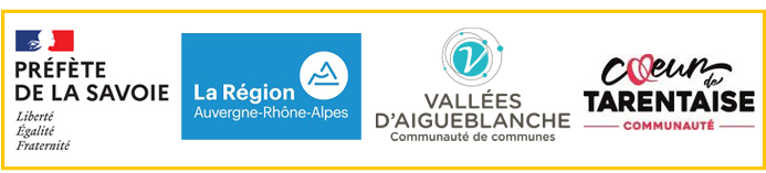 Logos Préfète de la Savoie, région AURA, Vallées d'Aigueblanche, coeur de Tarentaise