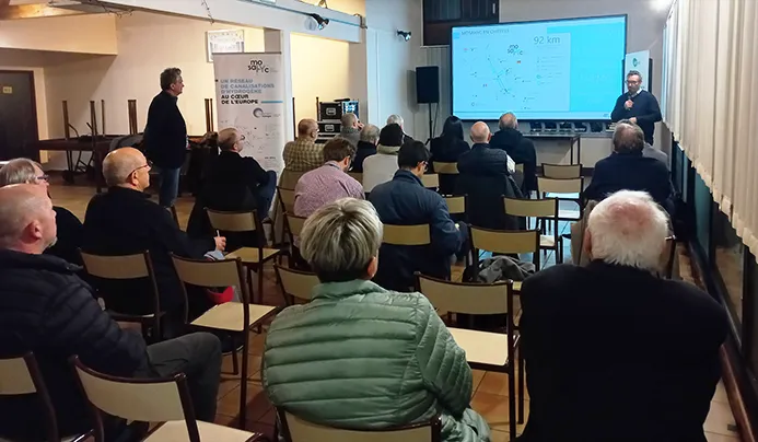 Réunion publique d’information sur le projet mosaHYc 18 décembre 2024 à Diesen (photo : Sylvie Antonini)