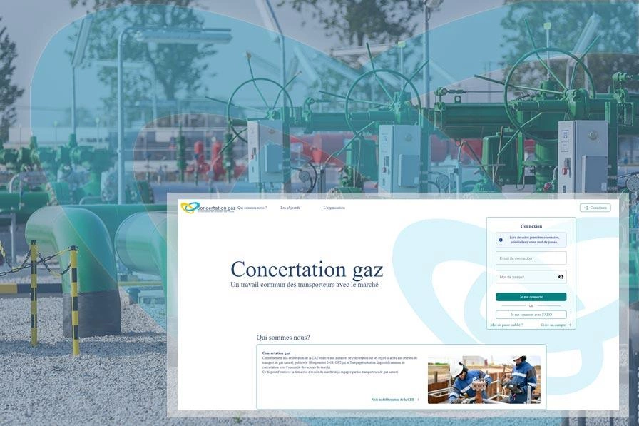 Logo Concertation Gaz et station d'interconnexion de Pitgam (photo : Nicolas Dorh)