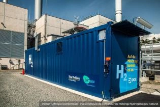 ©Solar Turbines Incorporated - Vue extérieure du conteneur de mélange hydrogène/gaz naturel