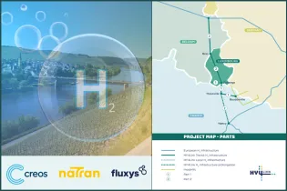 Carte du projet hydrogène HY4Link et logo