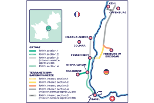 Carte RHYn - le premier réseau H2 dans la région du Rhin Supérieur