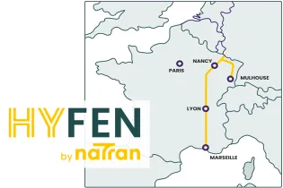 Carte du projet hydrogène HY-FEN et logo